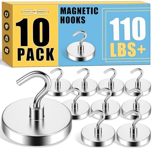 VNDUEEY Magnetic Hooks, 110 Lbs Strong Magnet Hooks Heavy Duty by VNDUEEY