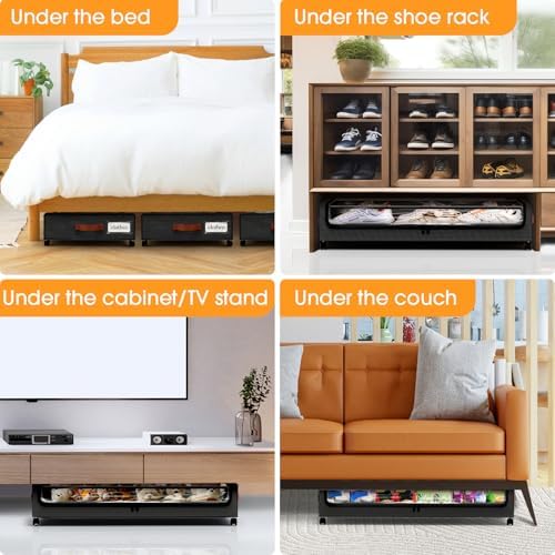 Under Bed Storage with Wheels 3Pack Storage Containers with Clear Window - Image 7