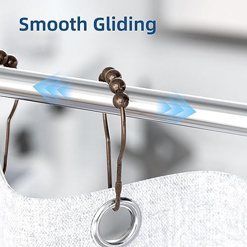 Titanker Shower Curtain Hooks Rings, Rust-Resistant Metal Shower Curtain Hooks - Image 4