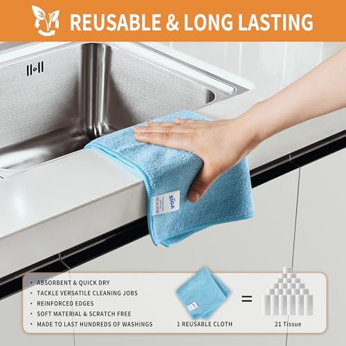 MR.SIGA Microfiber Cleaning Cloths, All Purpose Microfiber Towels, 15 Pack - Image 6