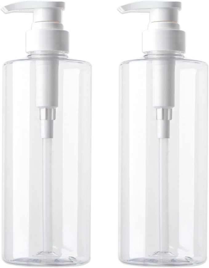 Refillable Lotion Soap Dispenser Plastic Pump Bottle 20oz Clear 2 Pack | by JiatuA