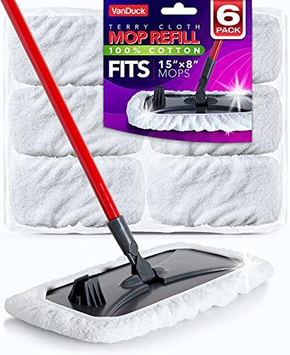 VanDuck 100% Cotton Terry Mop Pads 15x8 Inches by VanDuck