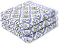 Ridhi Light Steel Blue Hand Block Print Cotton Kitchen Towels, 16x28 Inch by Ridhi