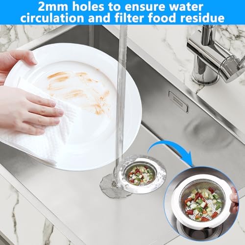2PCS Sink Drain Strainer Set, 4.5 Inch Outer Diameter - Image 3