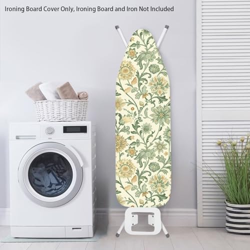 Yellow Green Floral Tabletop Ironing Board Cover Standard Ironing Board - Image 3