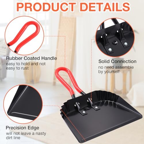 Uiifan 12 Inch Heavy Duty Metal Dustpans - Image 3