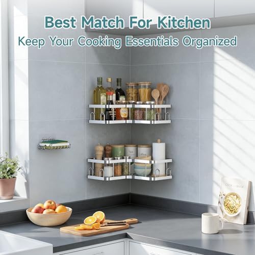Veken Corner Shower Caddy 3-Pack, Advanced Rustproof Design&Stable Storage - Image 6