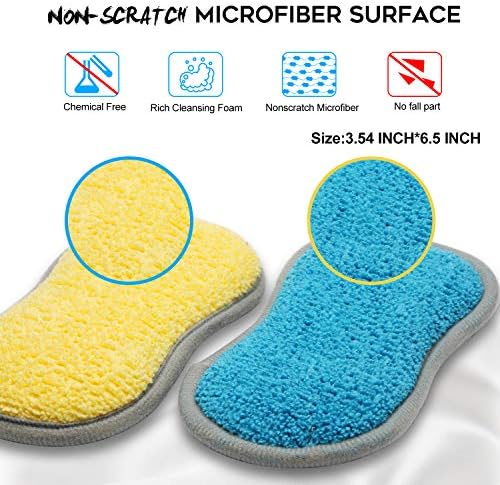 Dual Sided Multi-Purpose Sponges Kitchen, Non Scratch Dish Sponge - Image 4