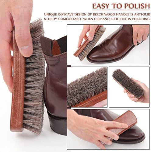 TAKAVU Shoe Shine Kit 4pcs, 100% Horse Hair, Polish & Crepe Suede Brush - Image 2