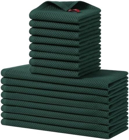 Homaxy 16 Pack 100% Cotton Kitchen Towels and Dishcloths Set by Homaxy