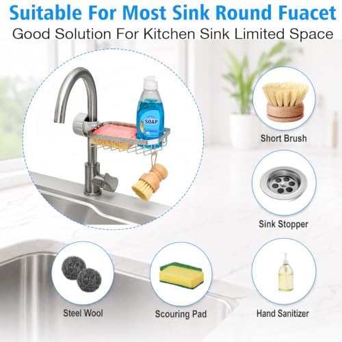 Kitchen Sink Sponge Holder over Faucet Caddy Organizer - Image 4