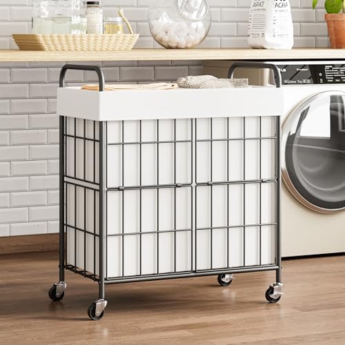 100L 2-Section Laundry Hamper - Image 4