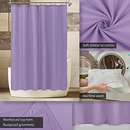ALYVIA SPRING Waterproof Fabric Shower Curtain Liner Lavender Purple - Image 3