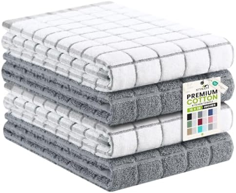 Kitinjoy Premium Kitchen Towels, Large 100% Cotton Terry 390 GSM Kitchen Hand by Kitinjoy