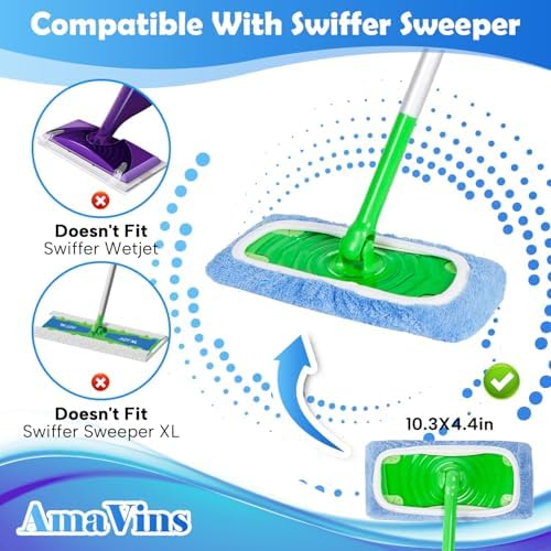 AmaVins 8 Pack Reusable Microfiber Mop Pads Compatible - Image 2