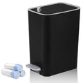 Small Bathroom Trash Can with Lid, 2.1 Gallon Slim Step Trash Can, Narrow by rejomiik