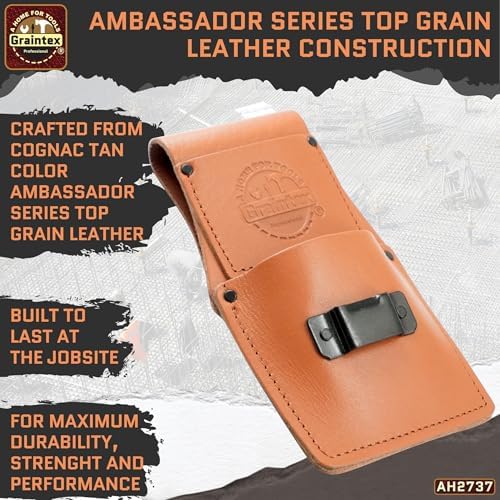 Graintex Ambassador Series Measuring Tape Holder Top Grain Leather, Measuring - Image 5