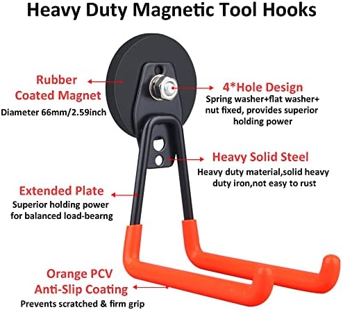 ULIBERMAGNET Magnetic Power Tool Organizer, Cordless Drill Garage Hook Heavy - Image 3