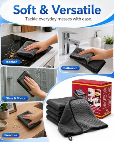 Genie Cloth Magic Cloth, Magic Cleaning Cloth Lint Free Microfiber Cloths - Image 7