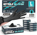 BEASTEK Black Nitrile Exam Gloves, 4 Mil, Powder-Free Food Prep Disposable by BEASTEK
