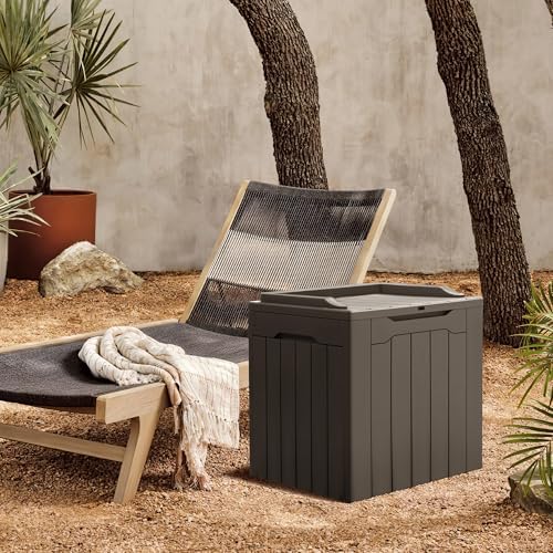 Greesum 31 Gallon Resin Deck Box All Weather Outdoor Storage Boxes - Image 3