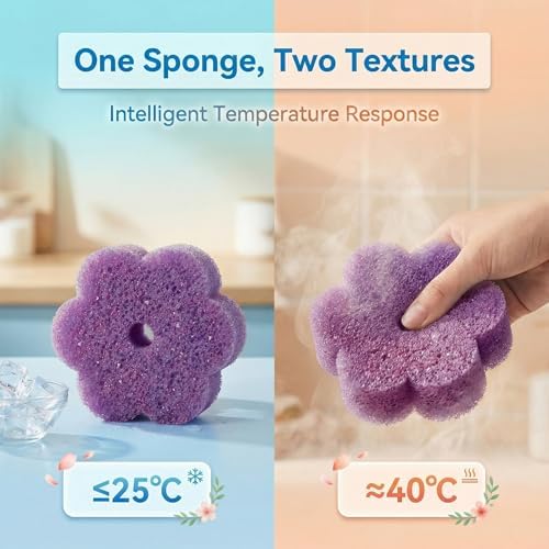 Scrub Flower Sponges, Temperature Sensitive, Non-Scratch - Image 4