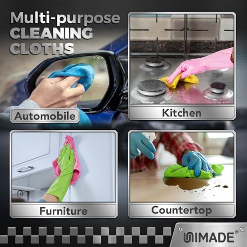 UNIMADE Microfiber Cleaning Cloth, 24 Pack Reusable Microfiber Towels - Image 7