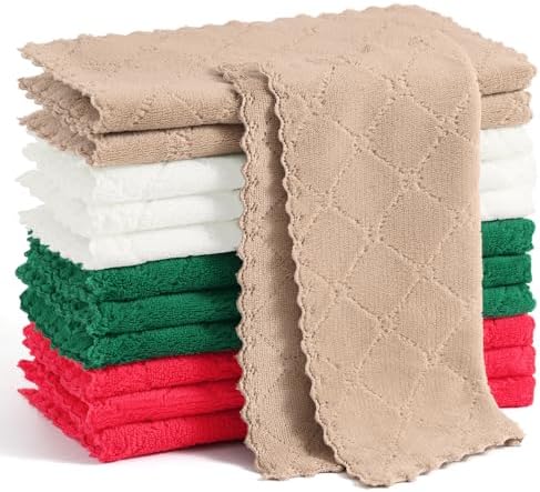 Homaxy 12 Pack Super Soft Absorbent Coral Velvet Dish Cloths by Homaxy