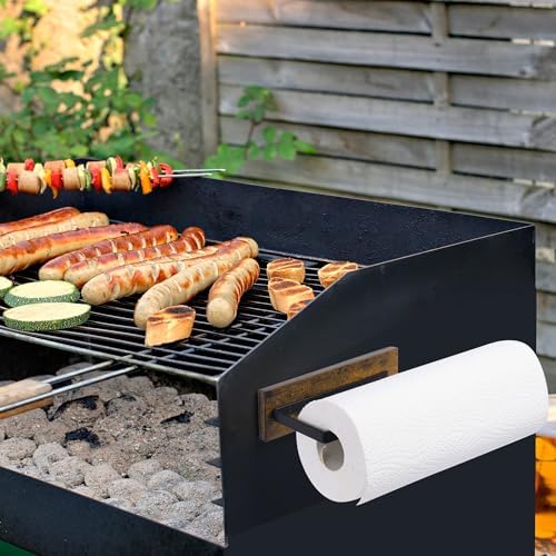 Magnetic Paper Towel Holder, Wood Farmhouse Heavy Duty Strong Magnet Backing - Image 5