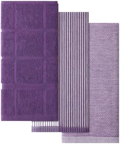 Homaxy 3 Pack Cotton Terry Premium Kitchen Towels, 18 x 28 in by Homaxy