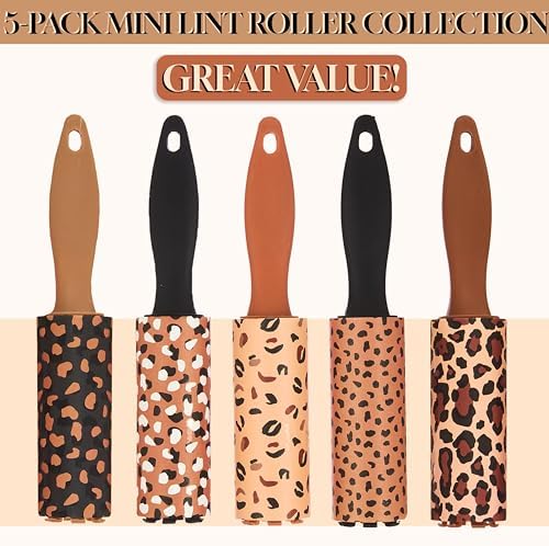 5pc Brown Mini Lint Roller Value Pack - Image 2
