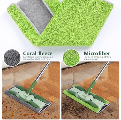 Masthome Microfiber Flat Mop for Hardwood, Laminate Floor Cleaning - Image 2