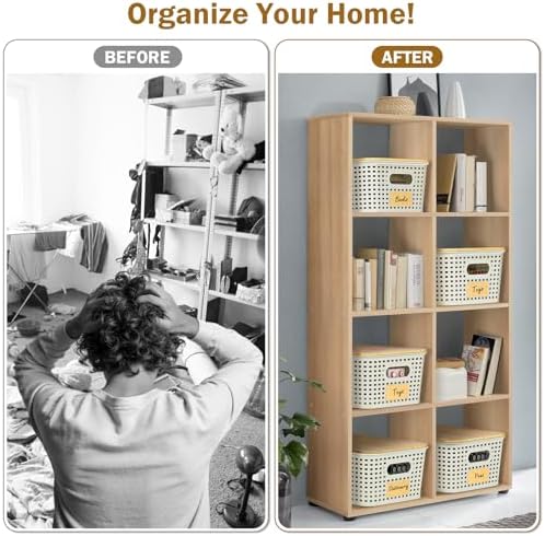 Stackable Storage Baskets: 8 Pack Plastic Baskets Bins - Image 6