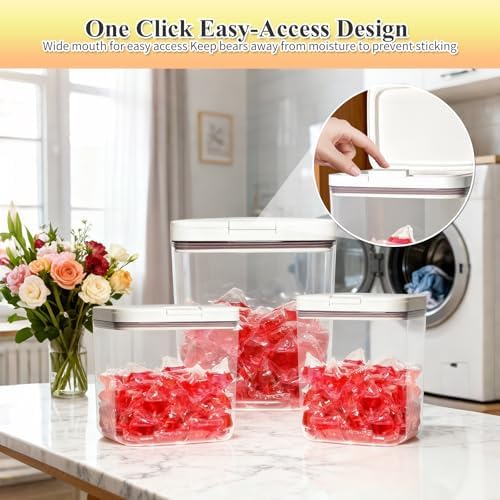Gute 3 Pack Laundry & Dishwasher Pod Container Set, 67oz 94oz 186oz Storage - Image 4
