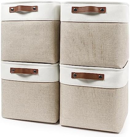 Bagnizer Collapsible Fabric Storage Cubes 11x11 Cube Storage Bins, 4 Pack by Bagnizer