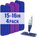 16.5" Microfiber Mop Pads Refills, 4 Pack Reusable Replacement Heads​​ by PANDAGRIP