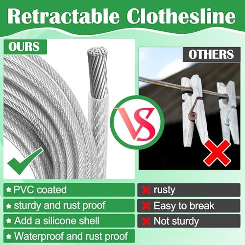 Windspeed Retractable Clothesline Outdoor Heavy Duty Travel Clothesline - Image 3