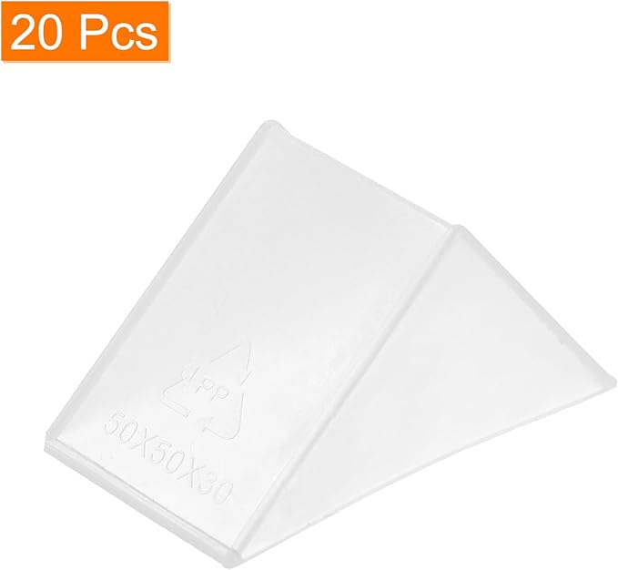 uxcell 20Pcs Plastic Corner Protectors 30x67mm Right Angle Shape Glass Corner Guards Cushion for Corner Protection of Glass, Mirror, Tile, White