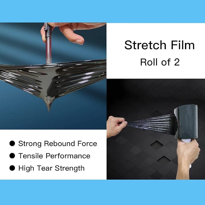 Black Stretch Wrap Roll 5"×1000' Plastic Wrap Roll - Image 4