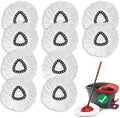 10PCS Spin Mop Replacement, 100% Microfiber, Machine Washable, 360° Rotation by XHAMXE