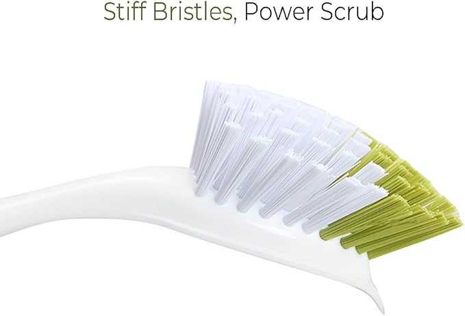 Dish Brush with Handle, Stiff Bristles Dish Scrubber - Image 2