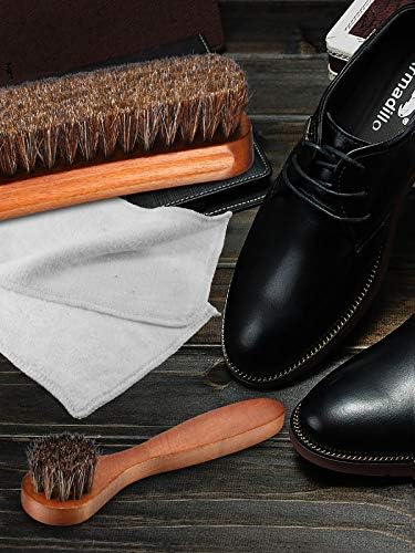 Youngjoy 3 Pieces Horsehair Shine Shoes Brush kit Polish Dauber Applicators - Image 5