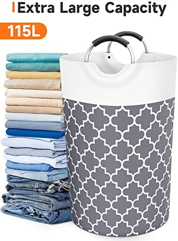 Large Laundry Basket 115L Tall Collapsible Hamper - Image 5