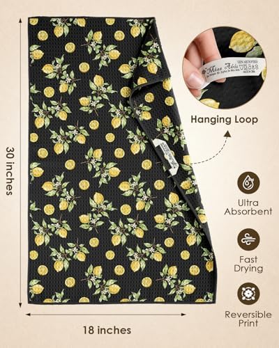 Miss Adola Reversible Microfiber Kitchen Towels Set of 2, Lemon Refreshment - Image 4