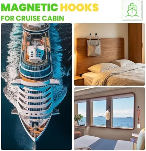 MIKEDE Magnetic Hooks 6Pcs 80lbs+ Magnet Hook Cruise Essentials Black - Image 6