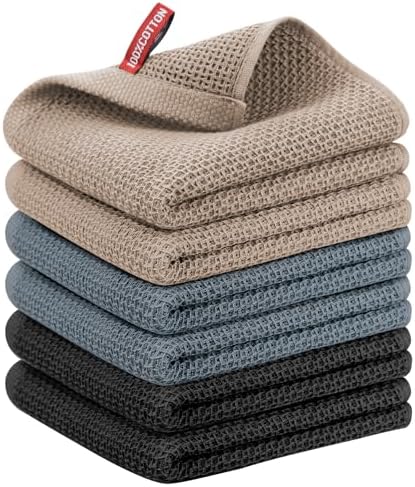 Nialnant 6 Pack Kitchen Hand Towels, 100% Cotton Dish Towels by Nialnant