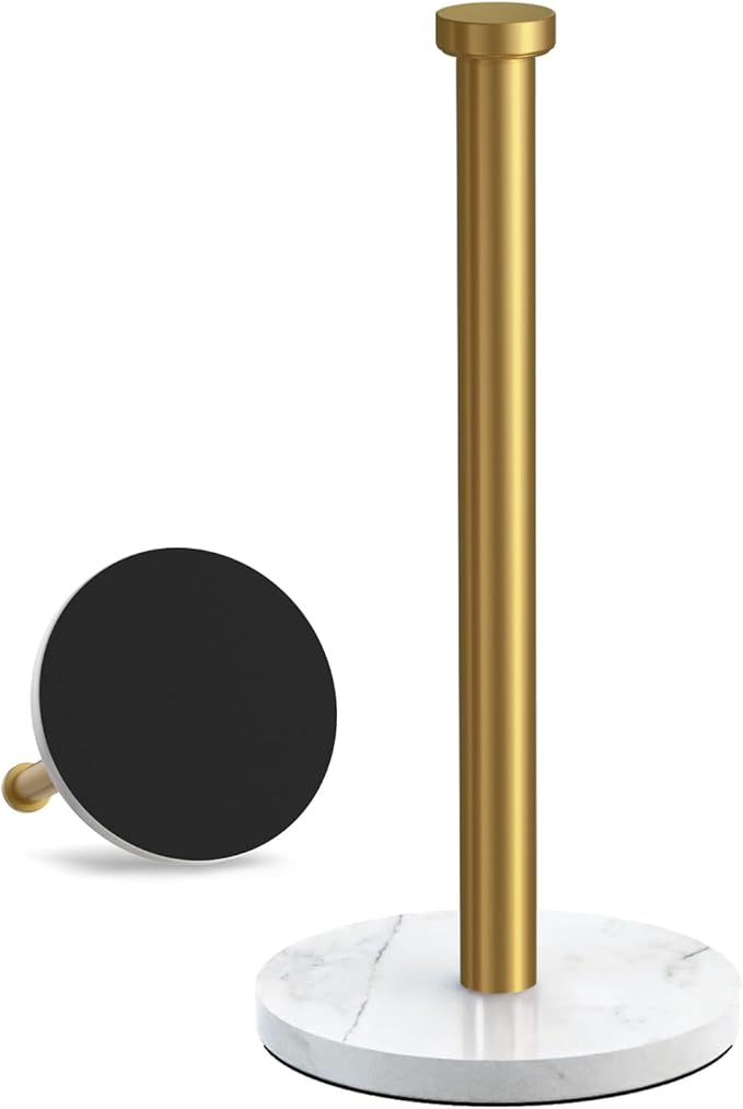 VEHHE Marble Gold Paper Towel Holder, Weighted Base & EVA Non-Slip Pad by VEHHE