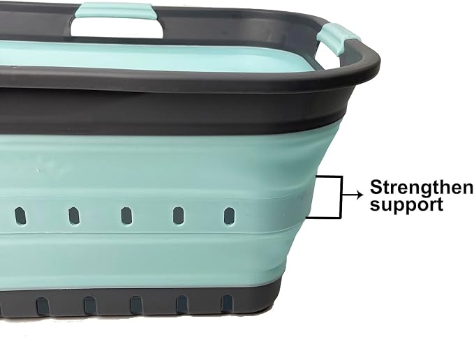 SAMMART 42 Collapsible Plastic Laundry Basket, Foldable Pop Up Storage - Image 8