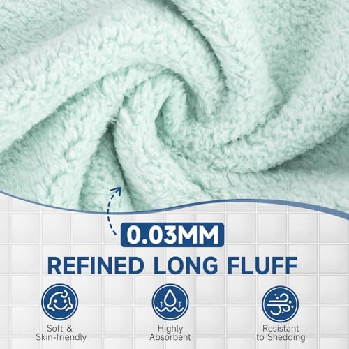 Coral Velvet Grayish Blue Washcloths 12 Pack, Highly Absorbent and Soft - Image 3