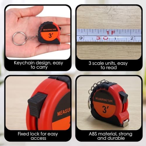 Kanayu 30 Pcs Mini Tape Measure Keychains 3 ft Small Retractable Measuring Tape - Image 3
